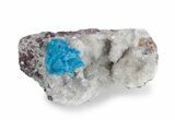 Vibrant Blue Cavansite Crystals on Sparkling Stilbite - India #357239-1